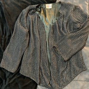 parker silk$ beaded open front jacket